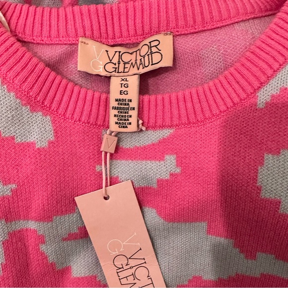 VG by Victor GLemaud Ribbed Waist Pattered Knit sweater Dress size XL - Picture 5 of 9